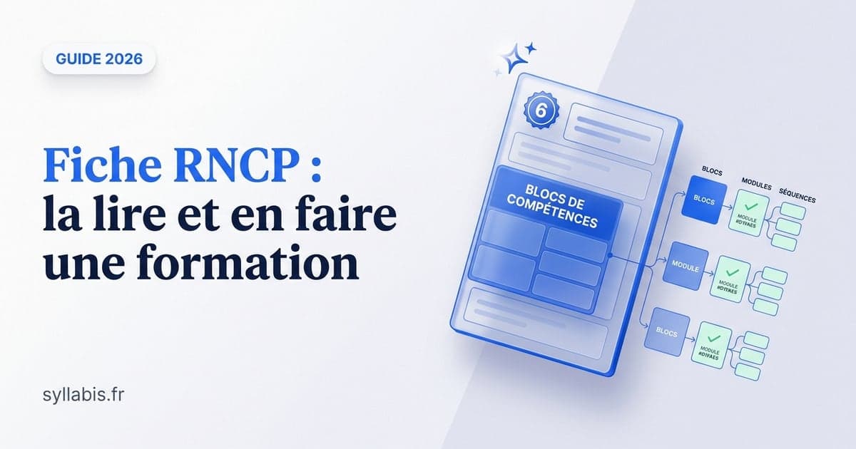 Fiche RNCP : la lire et en faire une formation (guide Syllabis 2026)