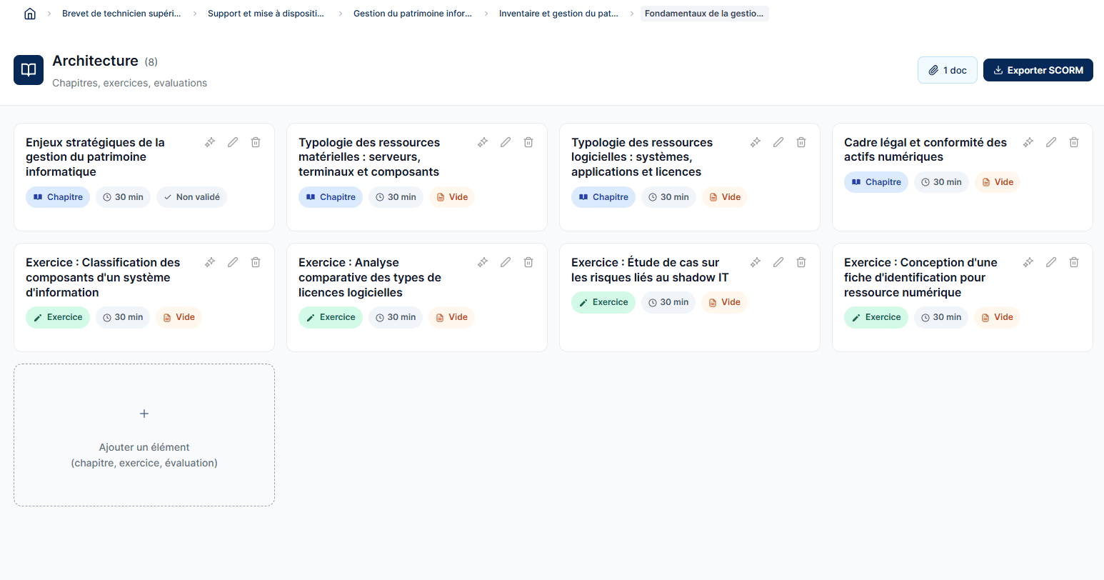 Exportez en SCORM, déployez partout sous votre marque