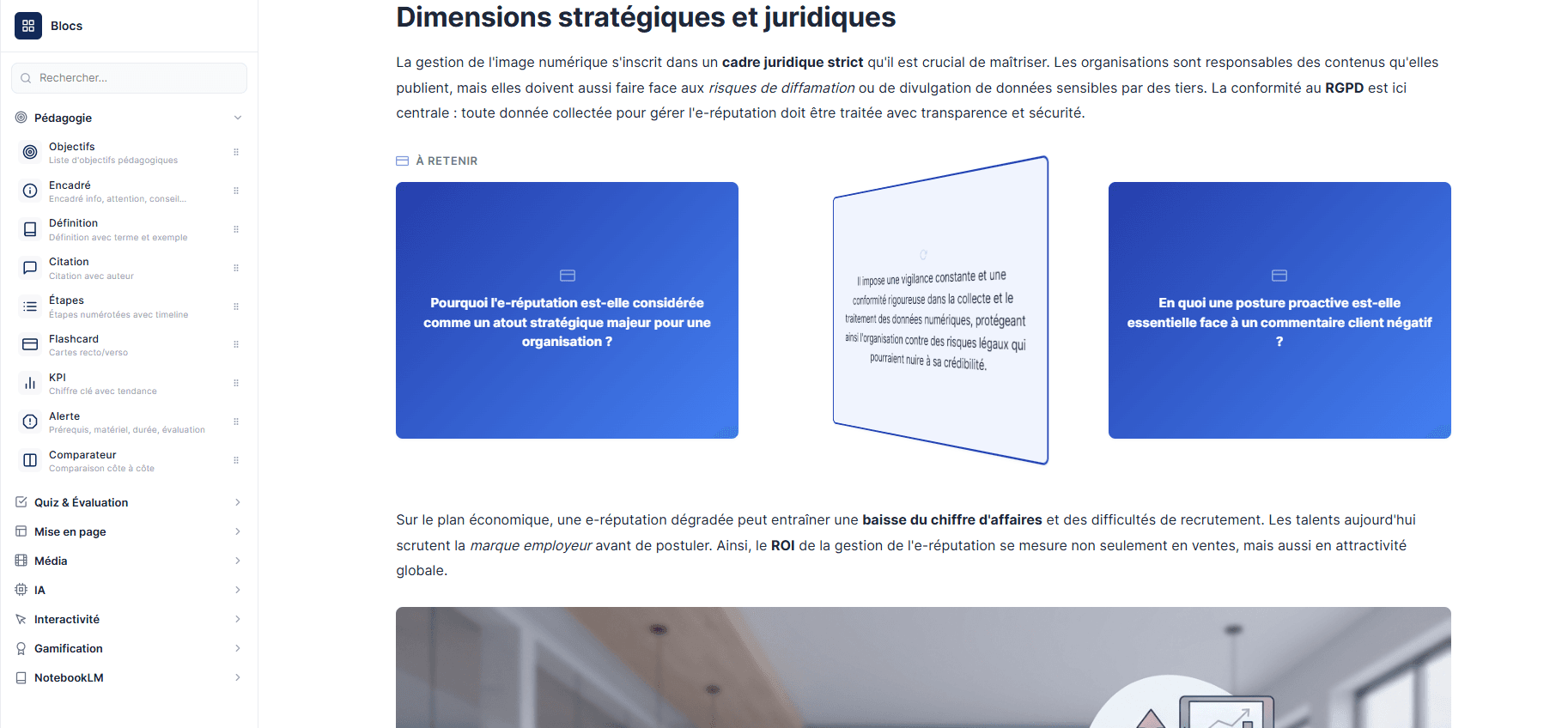 Blocs de compétences générés par Syllabis